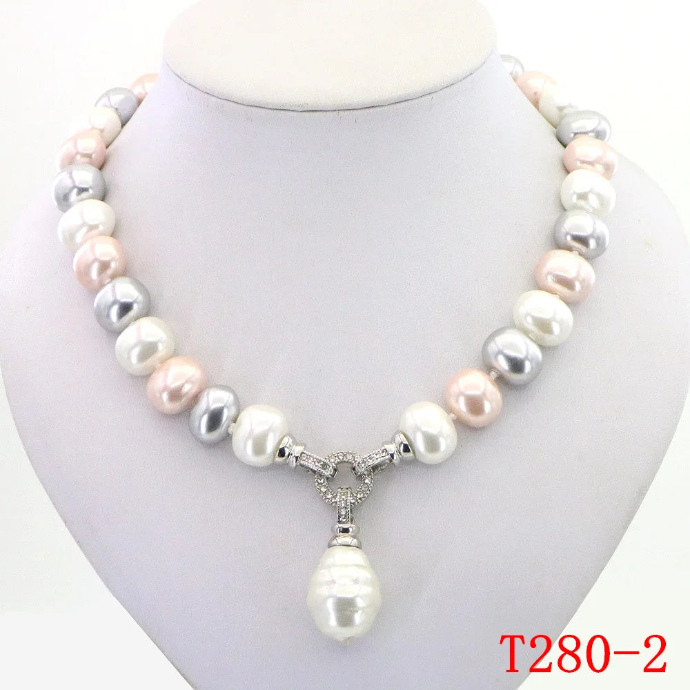 Marine Shell Pearl Necklace Women