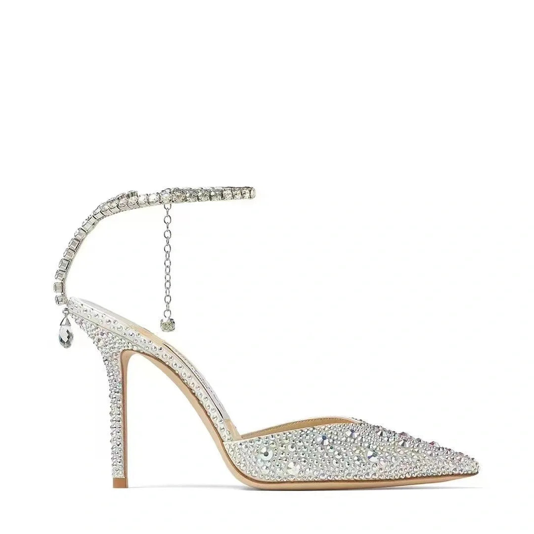 Chain Strap Silk Sandals
