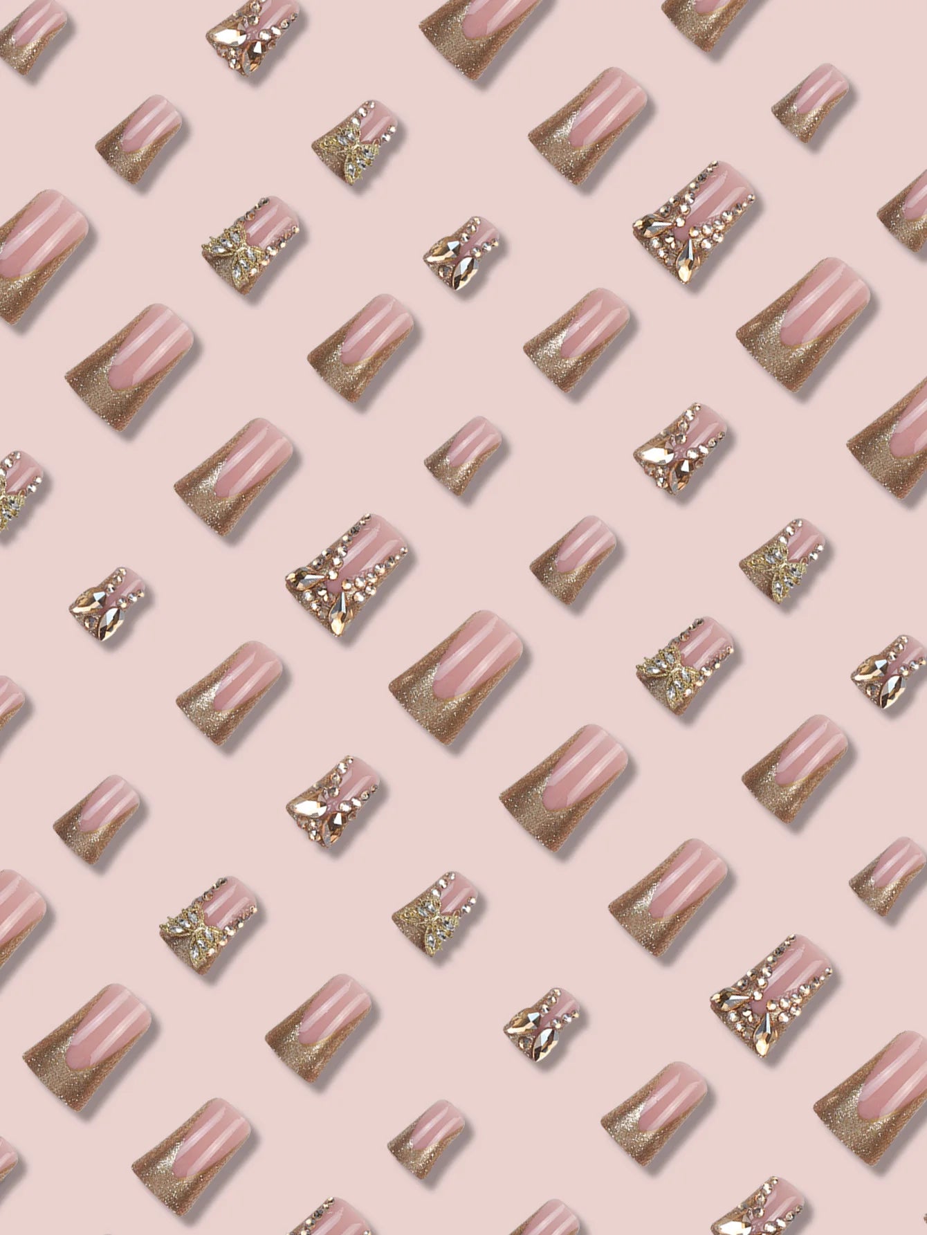 3D Diamond Butterfly Nails