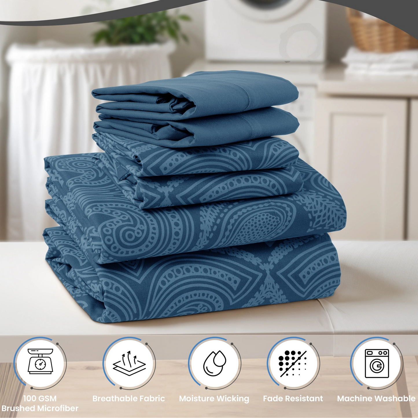 Lux Decor 6-Piece Paisley Sheet Set