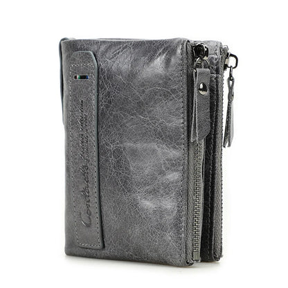 Zipper Leather Wallet