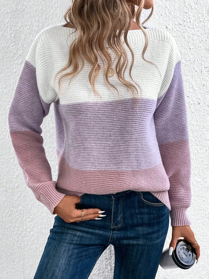 Slash Neck Knit Sweater