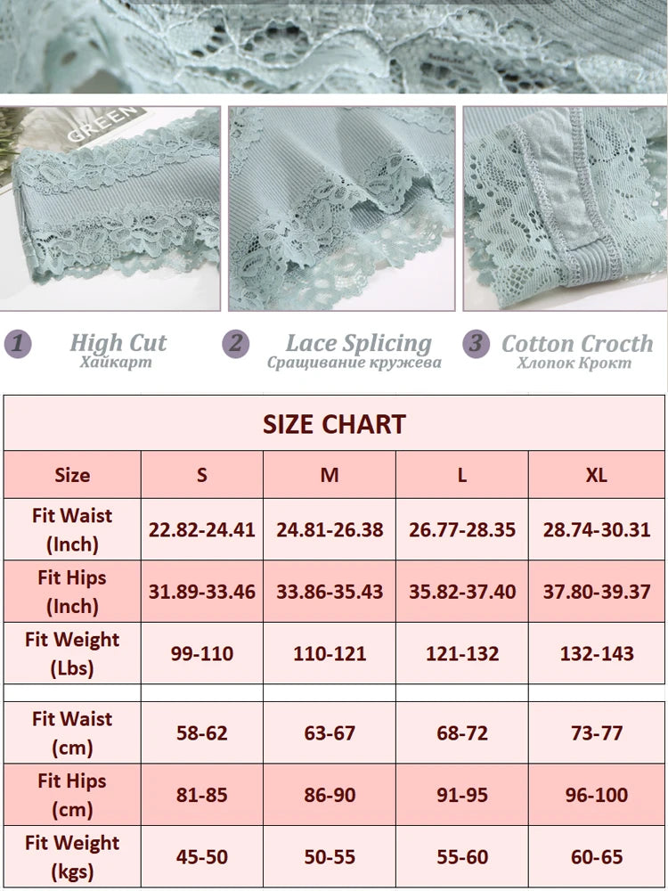 Lace Cotton Brazilian Panty Set