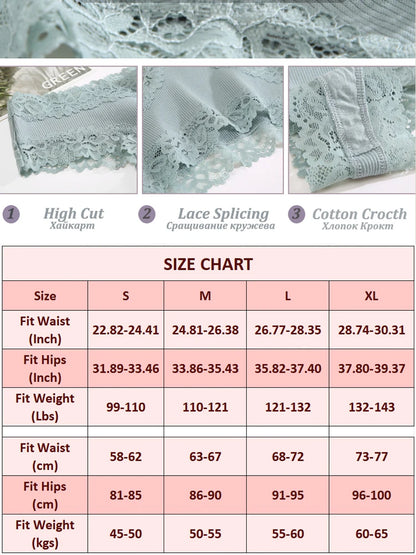 Lace Cotton Brazilian Panty Set