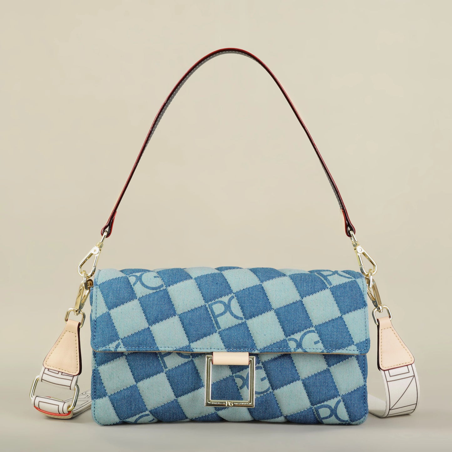 Cotton Letter Print Satchel