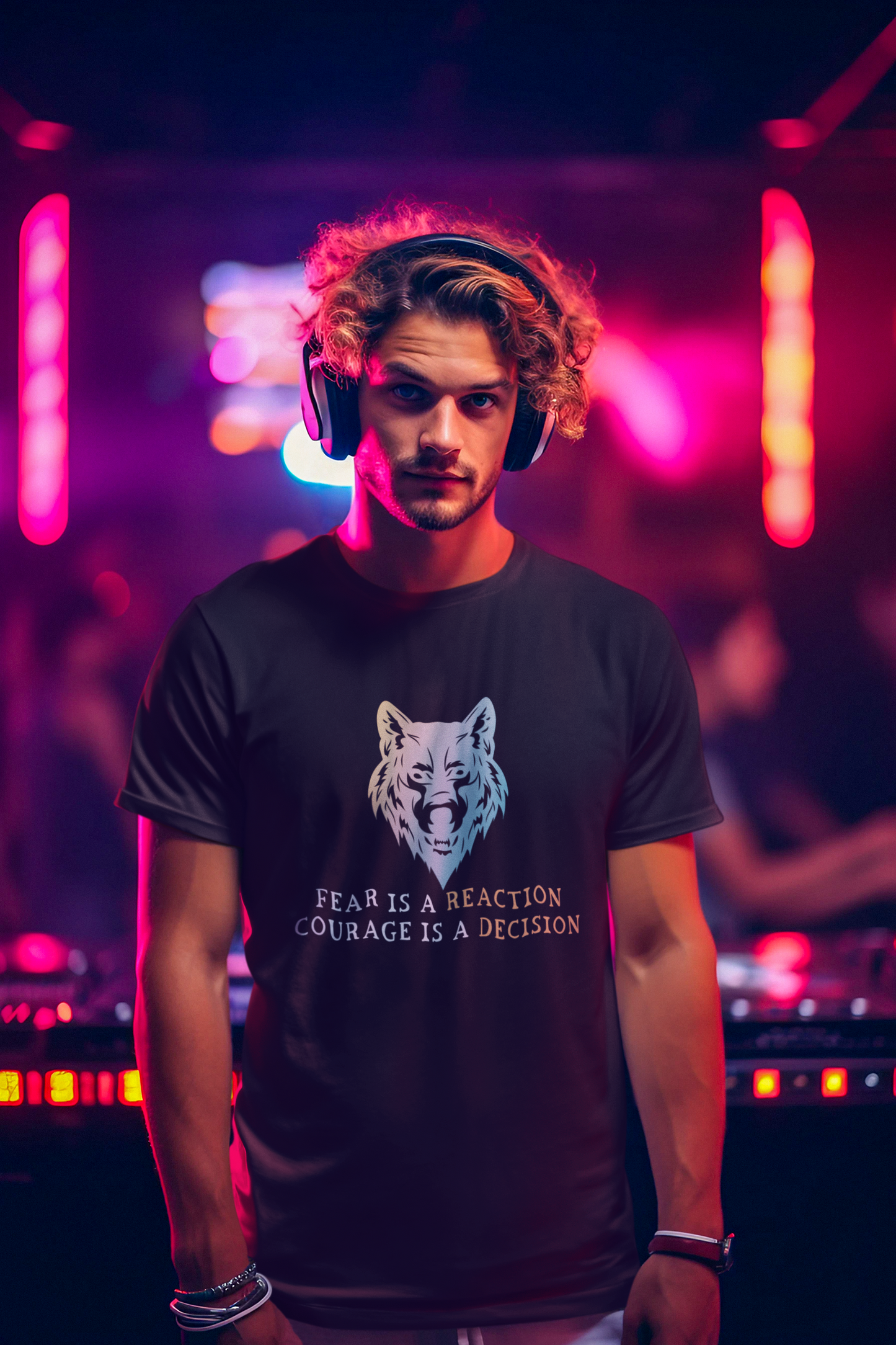 Fear is a reaction, courage is a decision | Graphic T Shirt | Unisex Softstyle T-Shirt