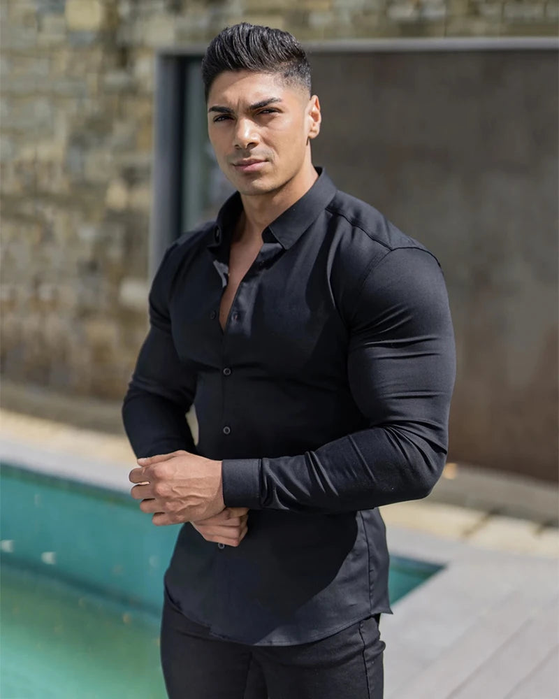 Modern Solid Dress Shirt