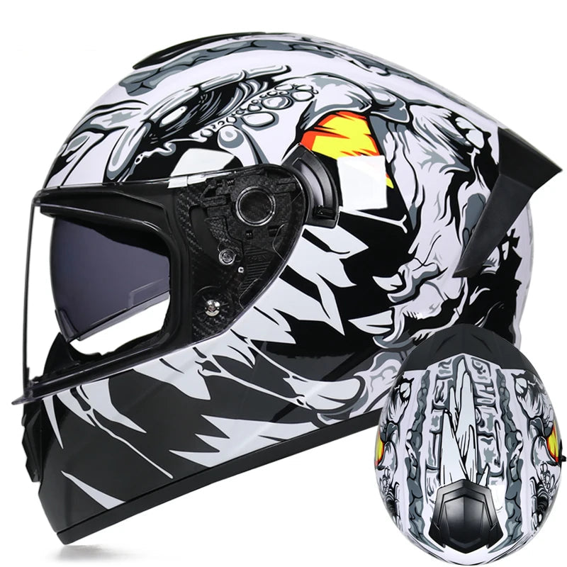 Double-Visor Full-Face Racing Helmet