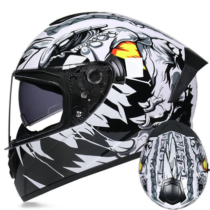 Double-Visor Full-Face Racing Helmet