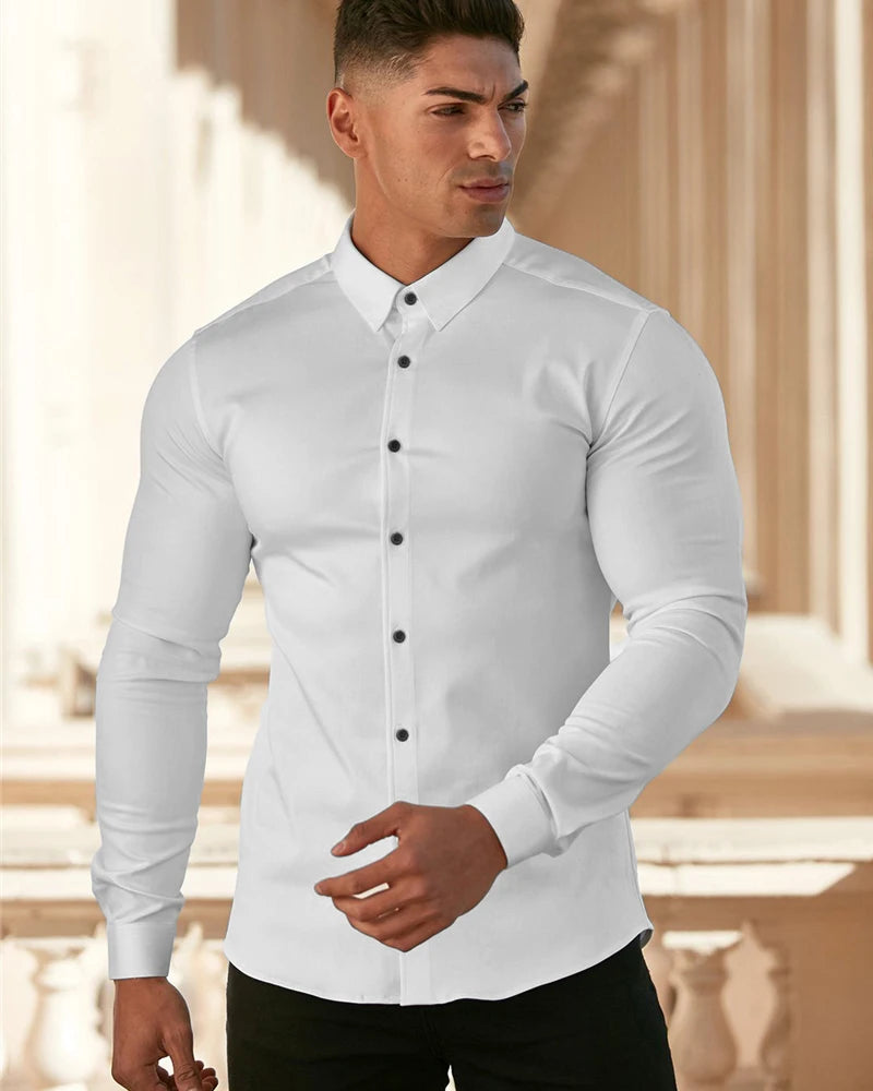 Modern Solid Dress Shirt