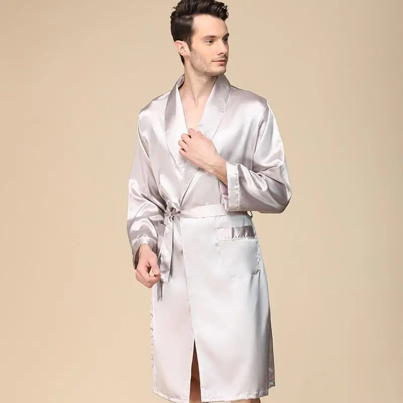 Plus-Size Satin Nightgown Bathrobe
