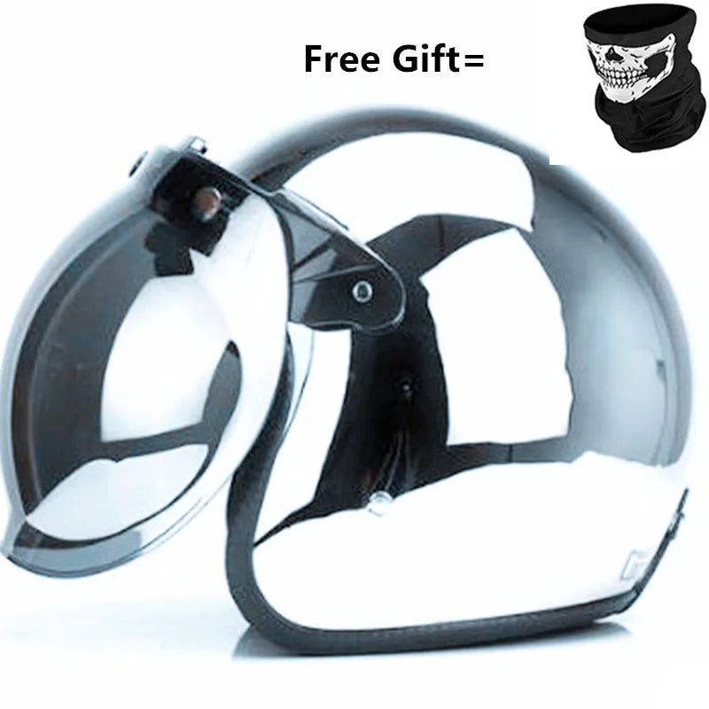 Mirror Chrome Retro Jet Helmet