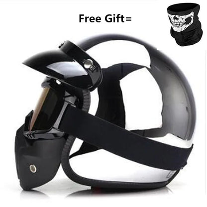 Mirror Chrome Retro Jet Helmet