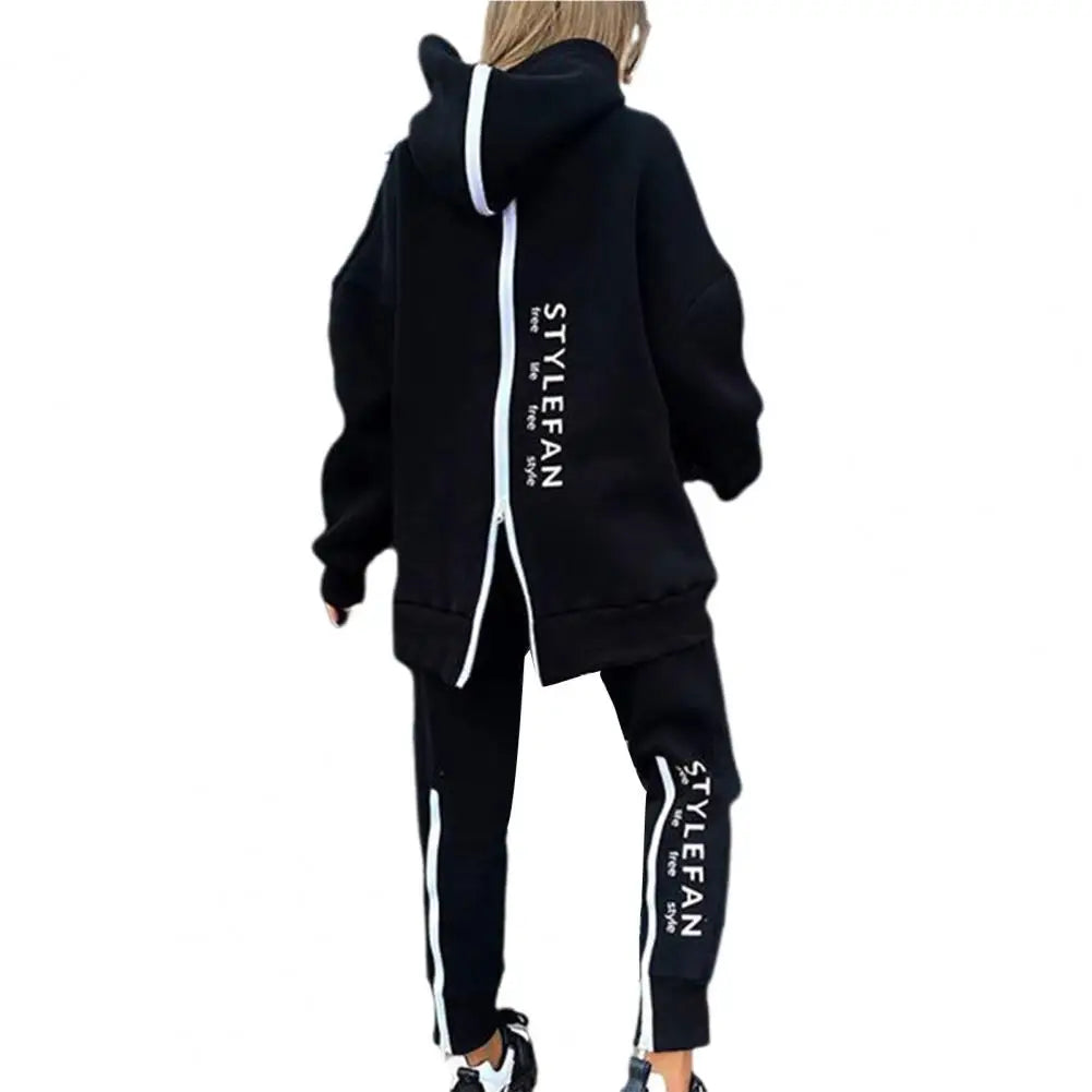 Women Two-Piece Letter Print Hooded Tracksuit