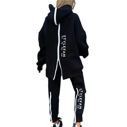 Women Two-Piece Letter Print Hooded Tracksuit