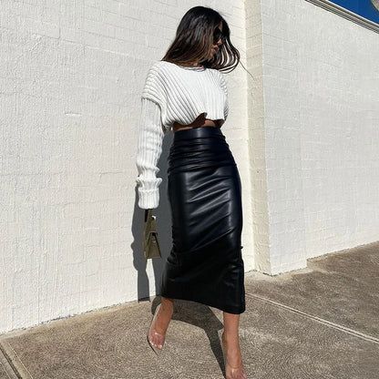 Faux Leather Pencil Skirt