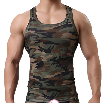 Camouflage Elastic Quick-Dry Tank Top