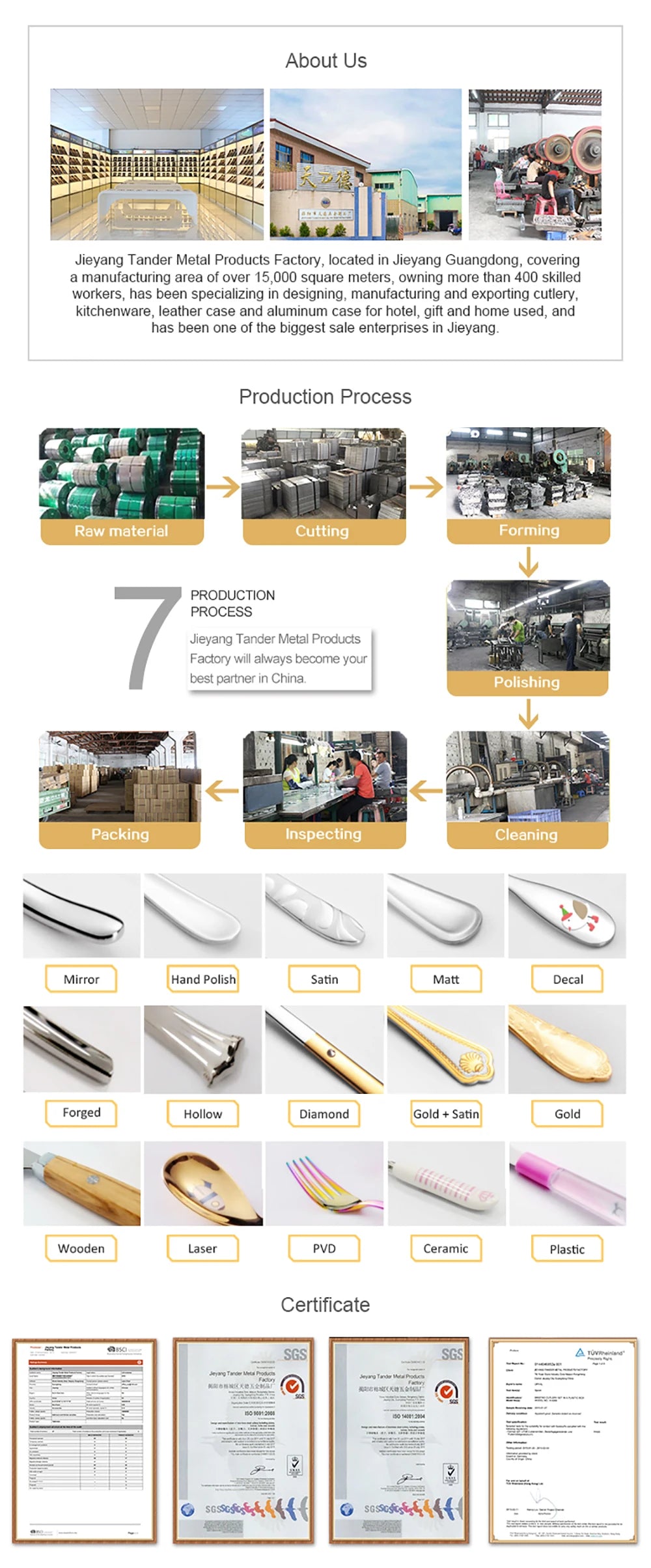 Metal Solid Sliver Cutlery Set