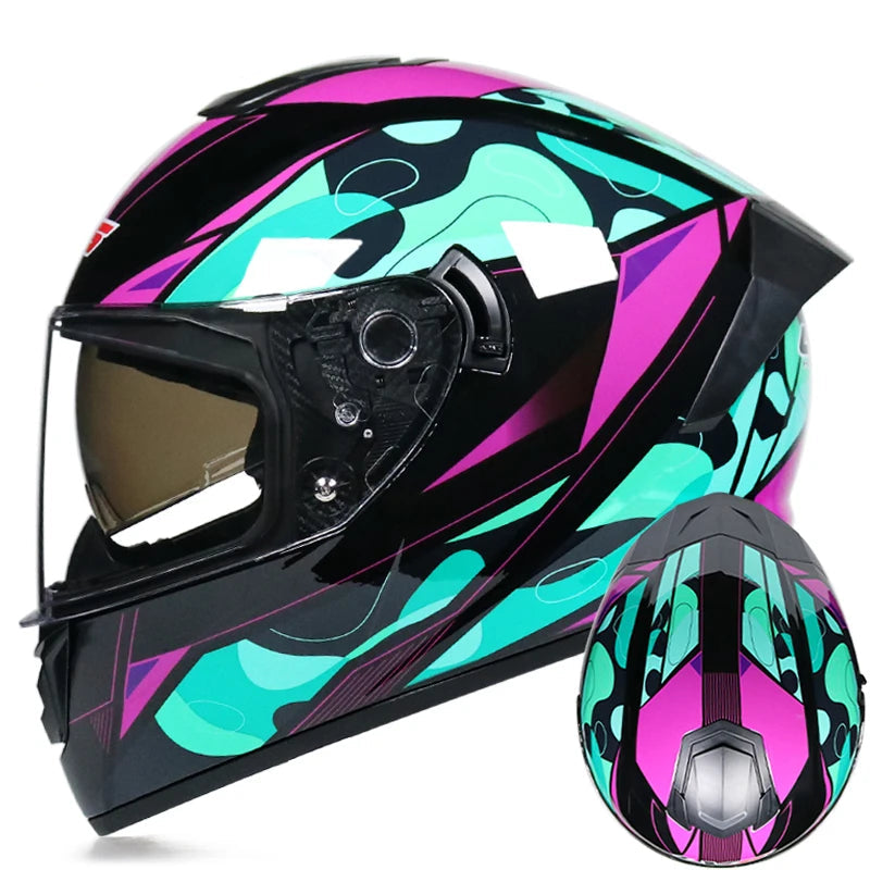 Double-Visor Full-Face Racing Helmet