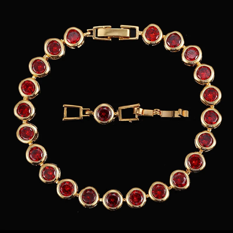Purple Crystal Charm Bracelet