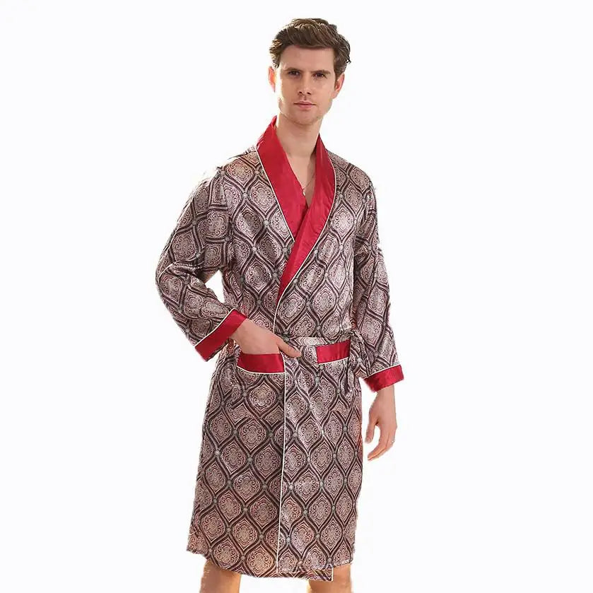 Plus-Size Satin Nightgown Bathrobe