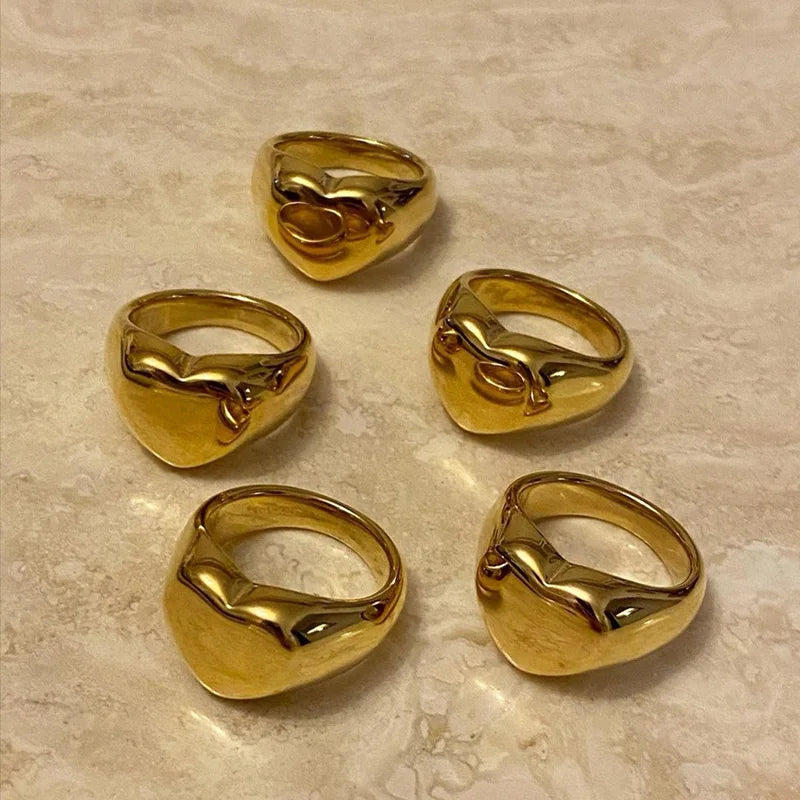 Stainless Steel 18k Gold Plated Ring