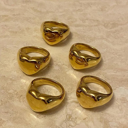 Stainless Steel 18k Gold Plated Ring