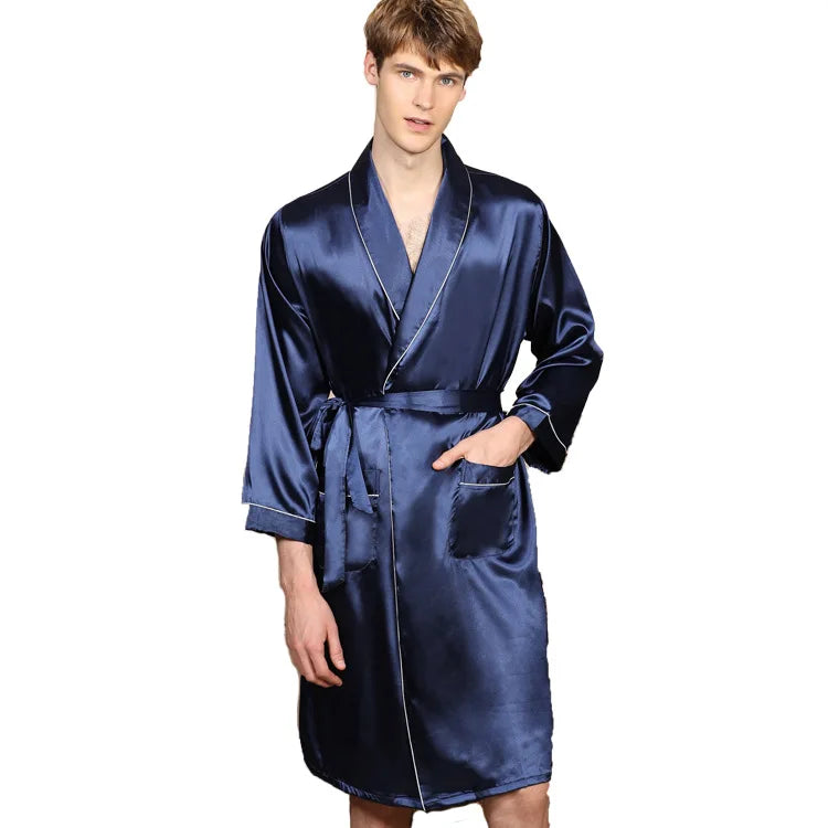 Plus-Size Satin Nightgown Bathrobe