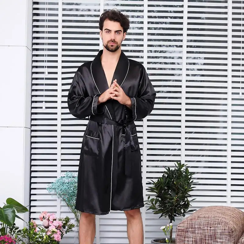 Plus-Size Satin Nightgown Bathrobe