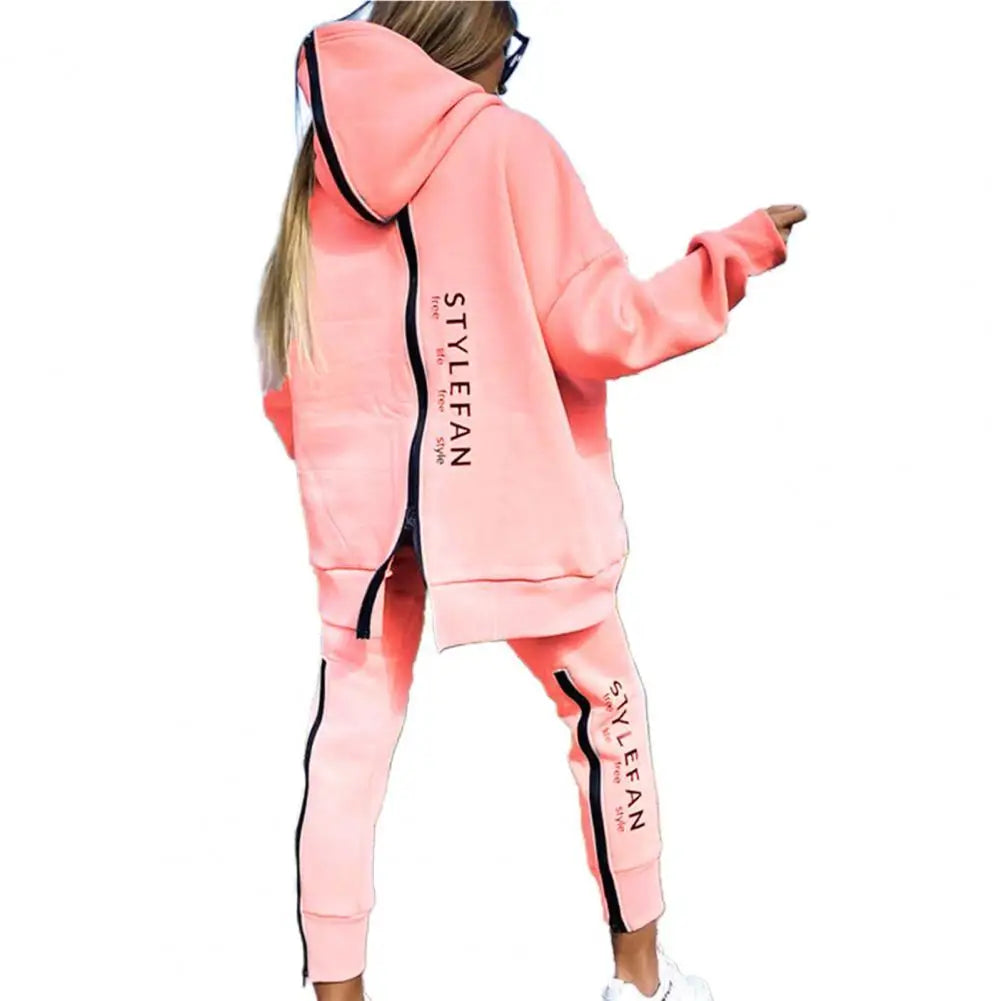Women Two-Piece Letter Print Hooded Tracksuit