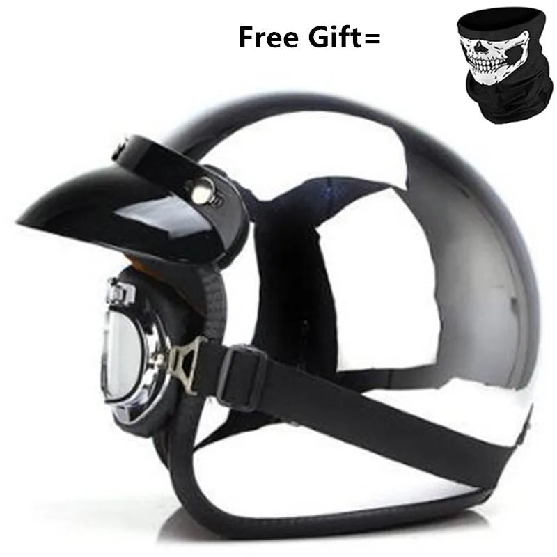 Mirror Chrome Retro Jet Helmet