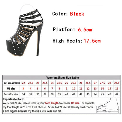 Studded Platform High Heels