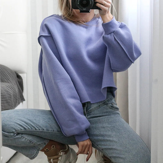 Vintage Oversized Crop Sweatshirt