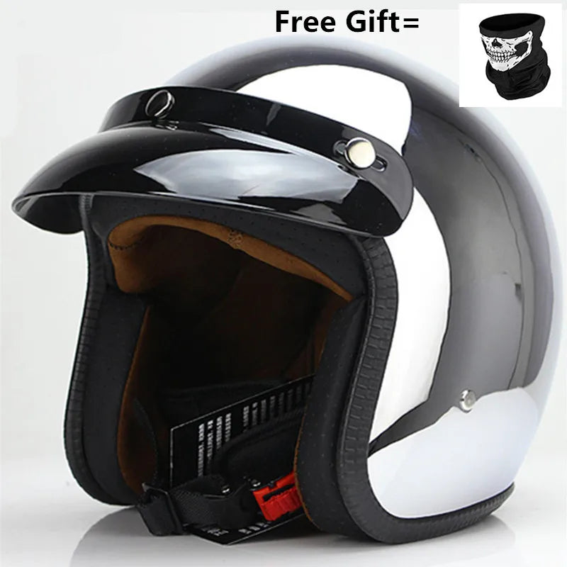 Mirror Chrome Retro Jet Helmet