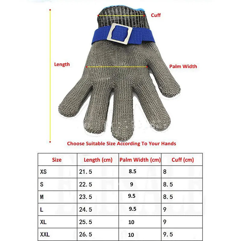 Stab-Resistant Steel Mesh Gloves