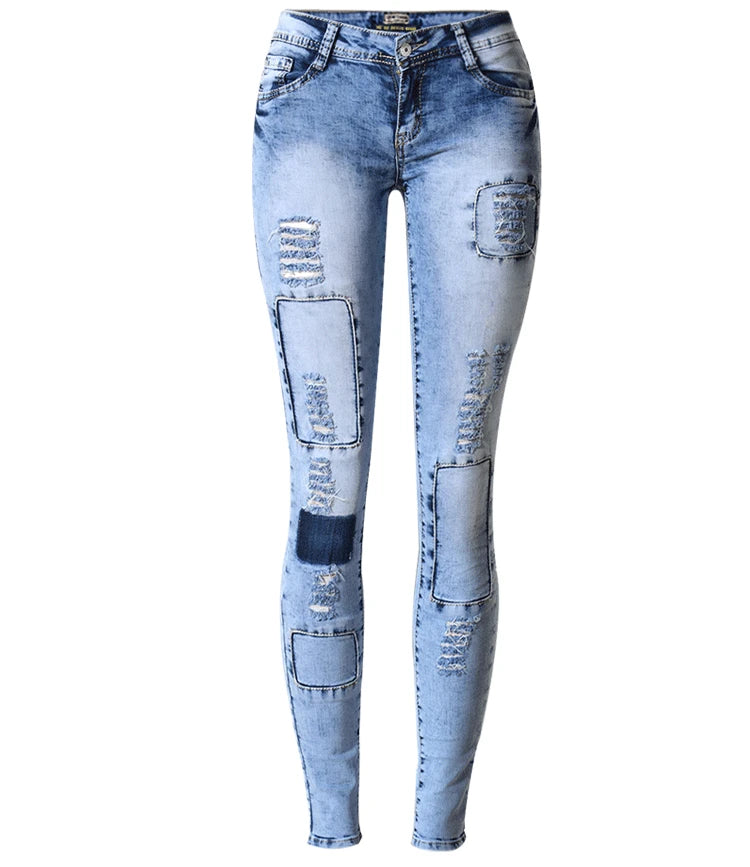 Patchwork Skinny Jeans