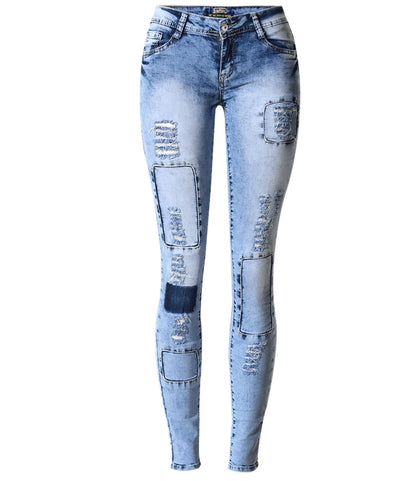 Patchwork Skinny Jeans