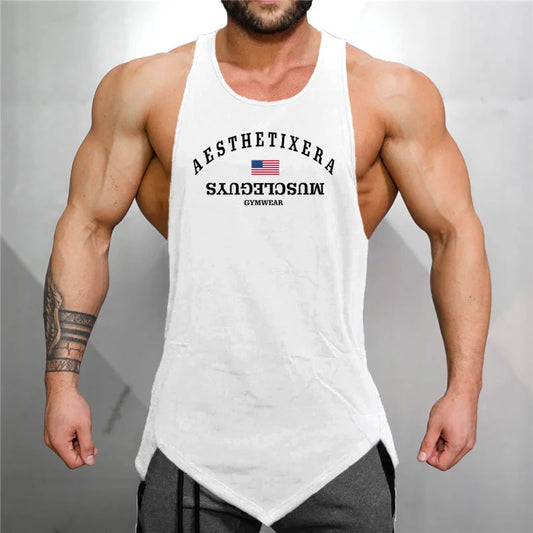 Muscleguys fitness sleeveless shirts cotton