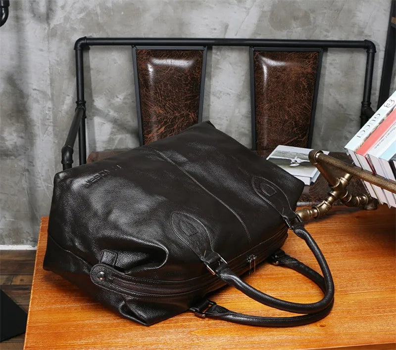 Genuine Cowhide Leather Duffel Bag