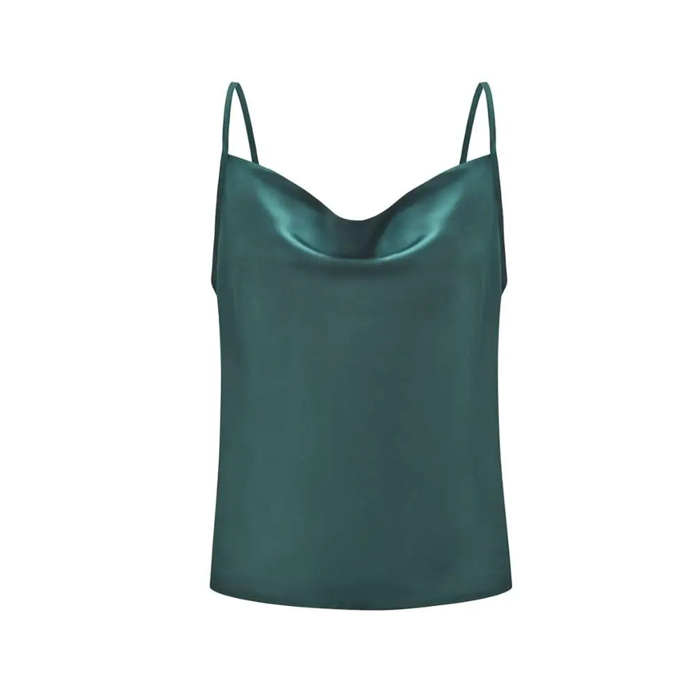 White Satin Camisole Top