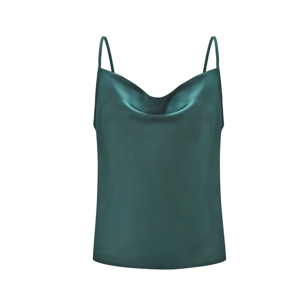 White Satin Camisole Top