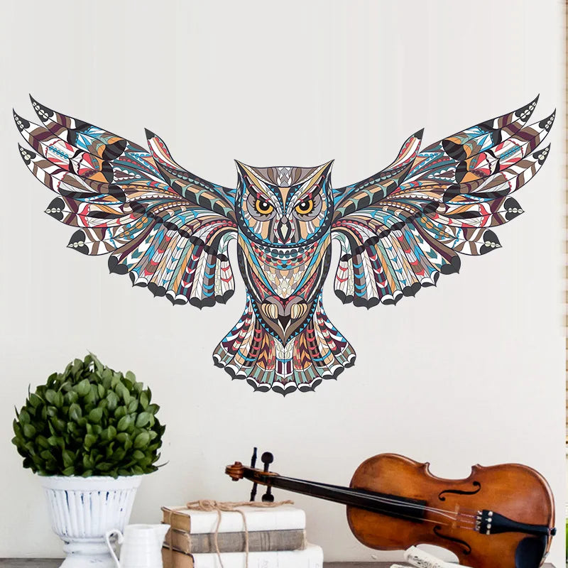 Colorful Owl Wall Stickers