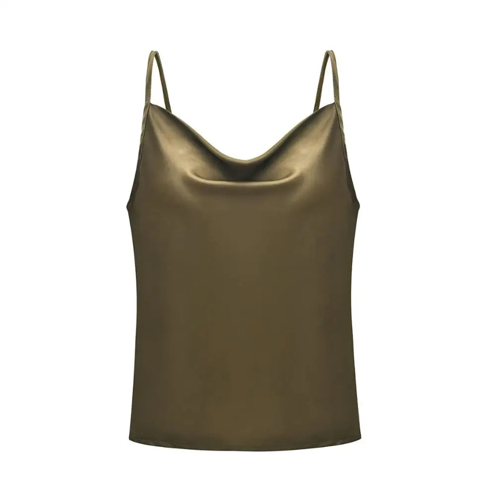 White Satin Camisole Top