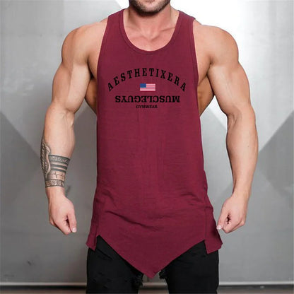 Muscleguys fitness sleeveless shirts cotton