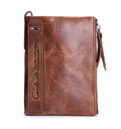 Zipper Leather Wallet