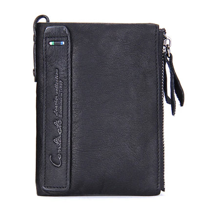 Zipper Leather Wallet