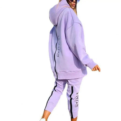 Women Two-Piece Letter Print Hooded Tracksuit