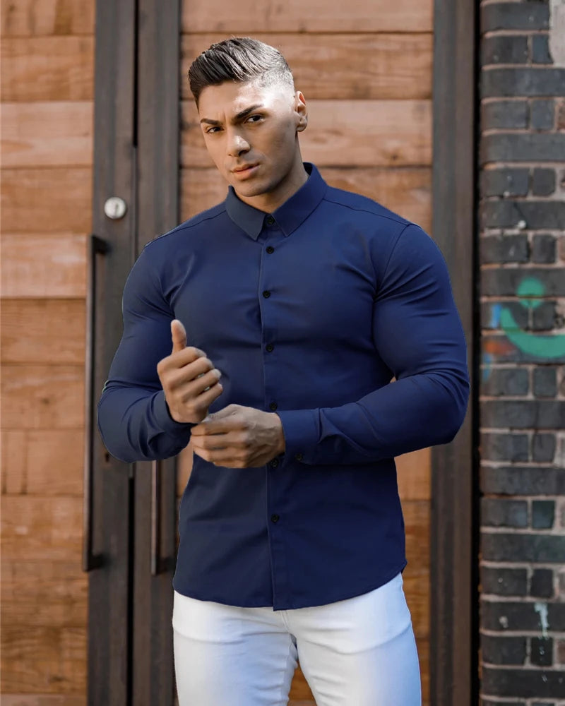 Modern Solid Dress Shirt