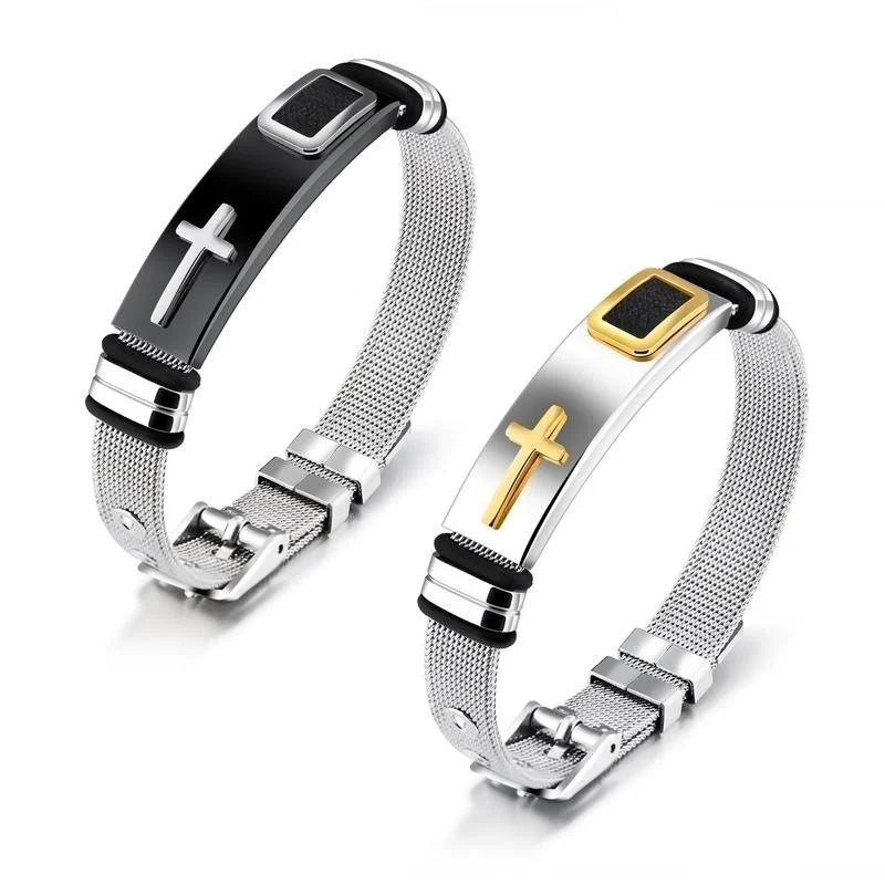 Men’s Cross Mesh Bracelet