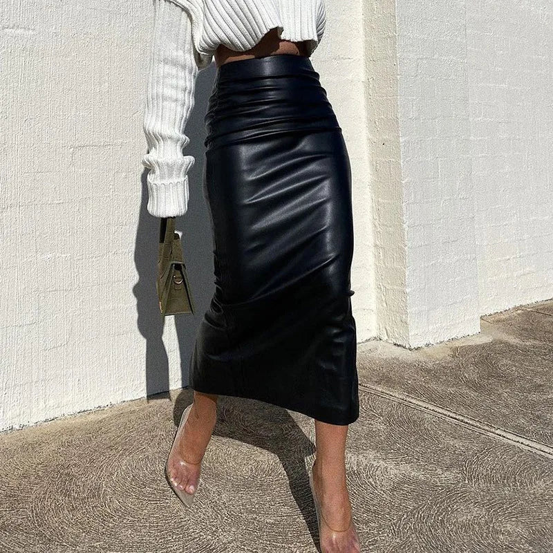 Faux Leather Pencil Skirt